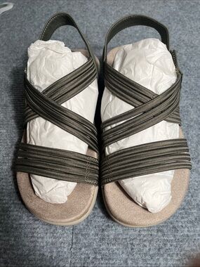 Skechers Olive Strappy Slingback Sandals